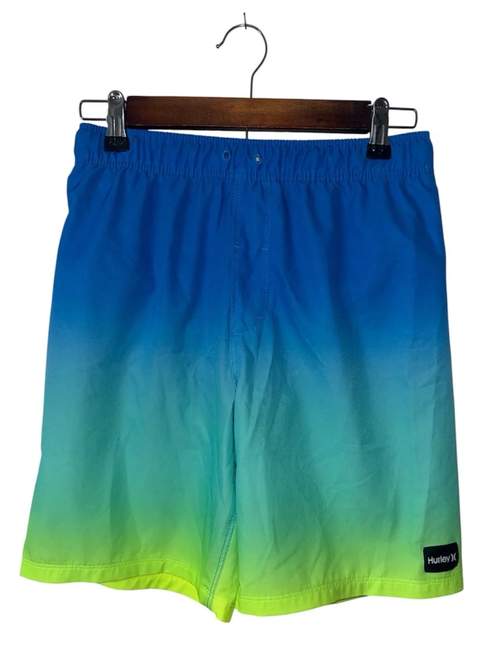 Hurley Swimsuit Swim Trunks Shorts Blue Green Boys Size XL 14/16